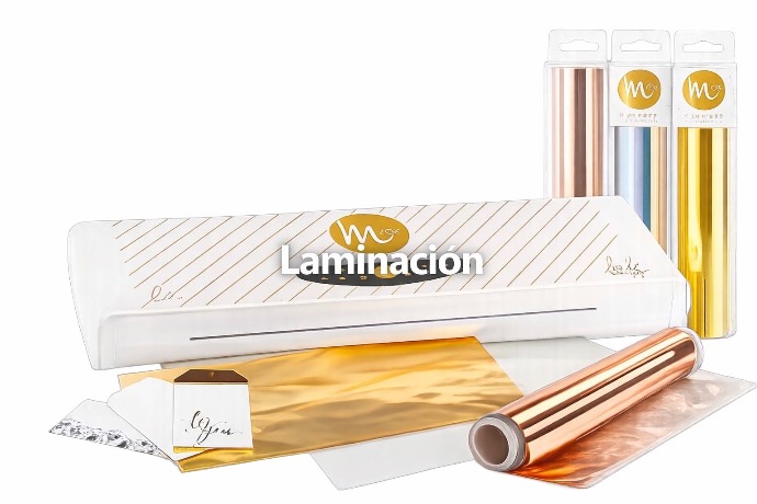 Máquina de laminación Minc con láminas foil metálicas para proyectos de manualidades