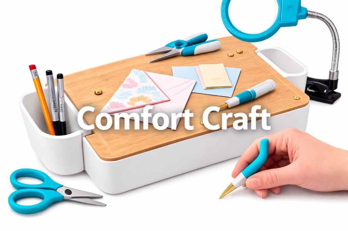 Herramientas Comfort Craft para manualidades como tijeras, cutters y guillotinas