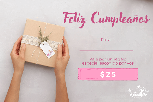 Tarjeta de Regalo Cumpleaños $25