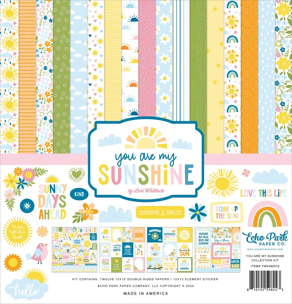 You Are My Sunshime - Echo Park - Papeles Premium de Coleccion 12x12in
