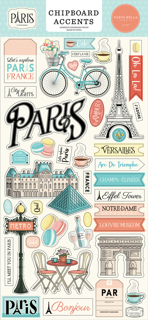 Paris - Echo Park - Chipboard Accents