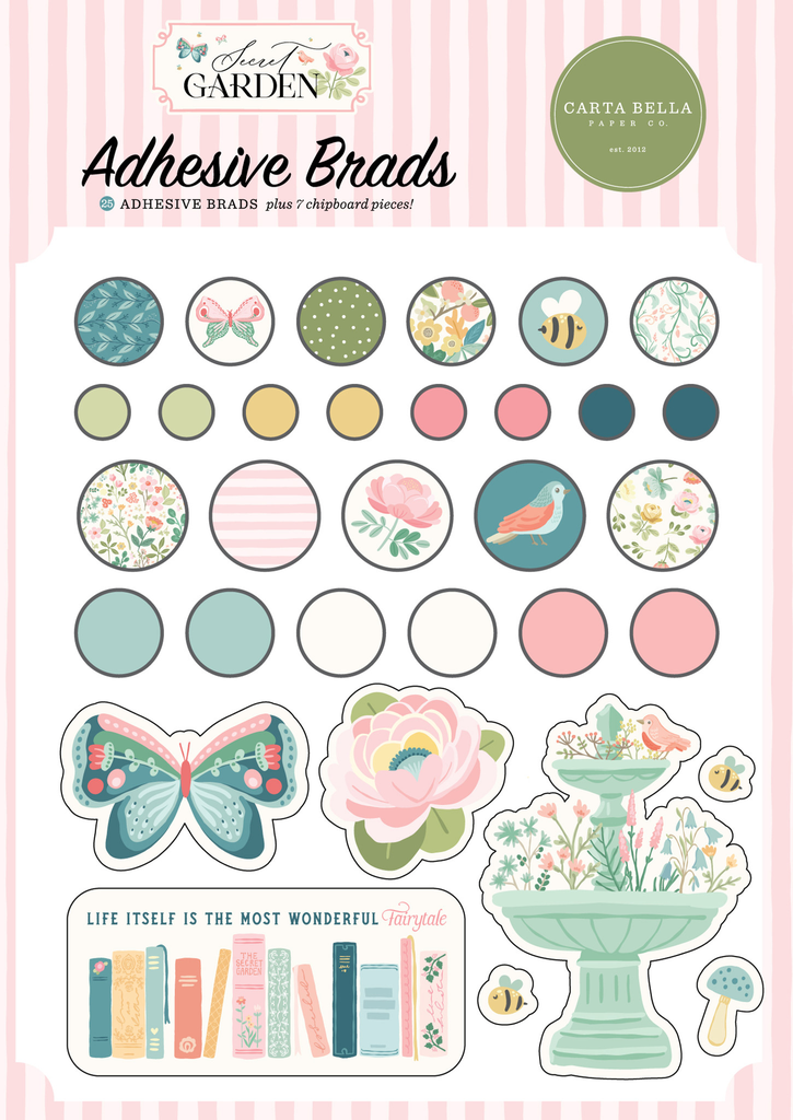 Secret Garden - Brads Adhesivos