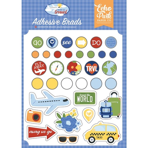 [BTT425020] Born to Travel - Echo Park - Brads Adhesivos