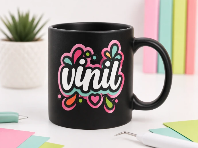 Diseño de vinil adhesivo aplicado sobre una superficie