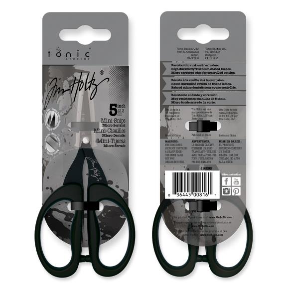 Tonic Tijeras Mini Dentadas de Titanio Antiadherente 5" - Tim Holtz