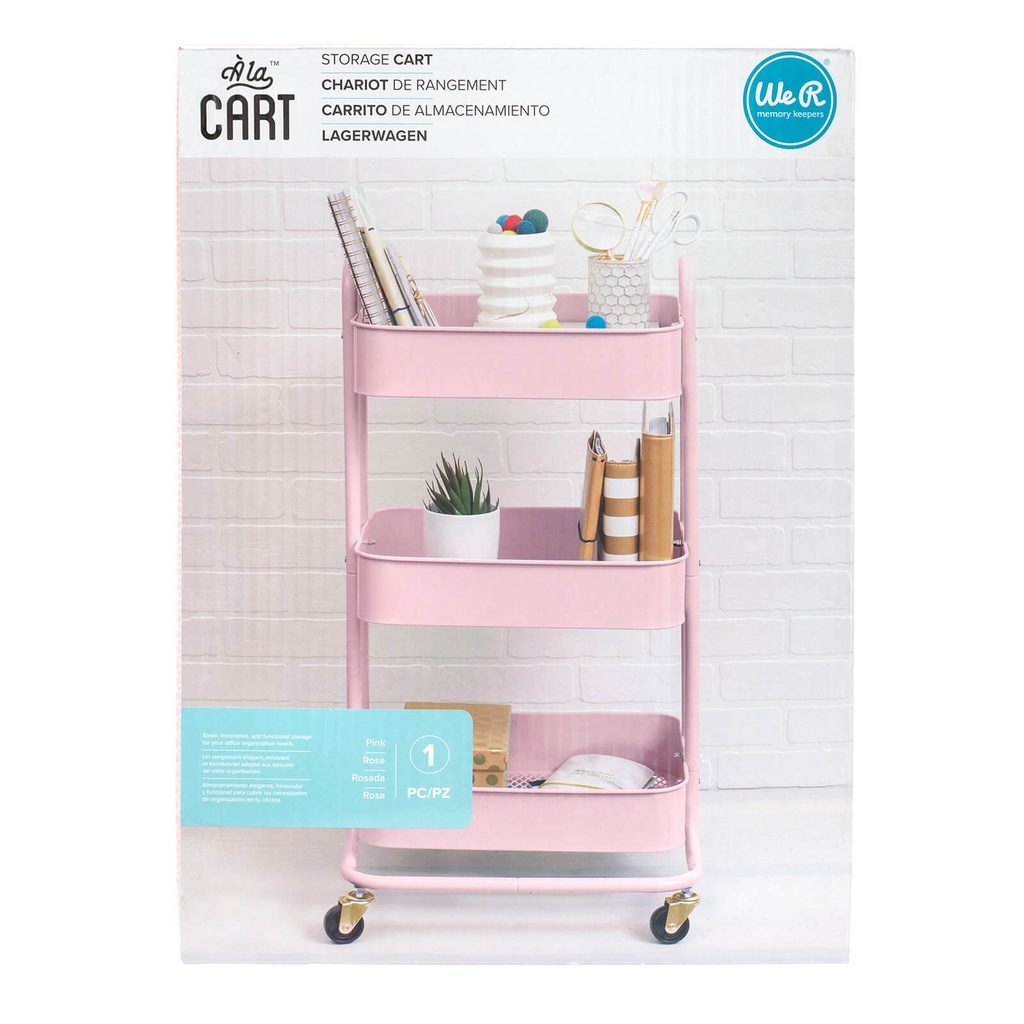 WR CARRITO DE ALMACENAMIENTO ROSADO