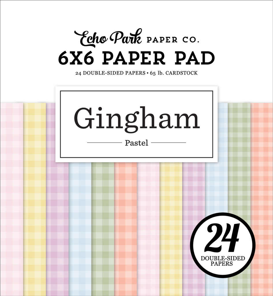 Pastel Gingham - Echo Park - Papeles Premium 6x6 Pulgadas