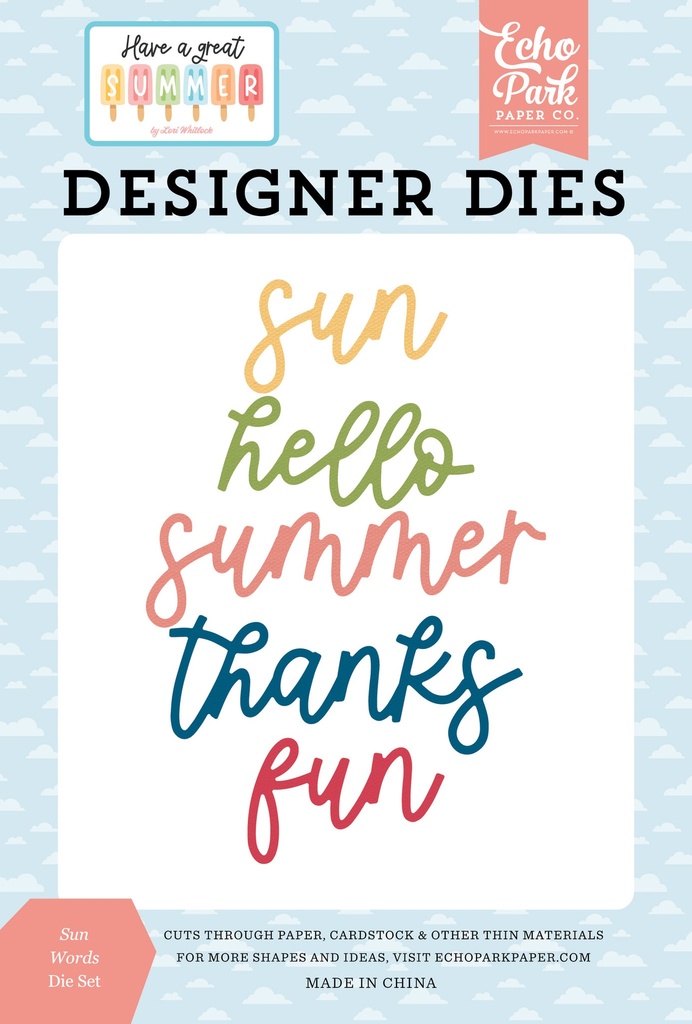 Have A Great Summer - Echo Park - Sun Words Large Die Set