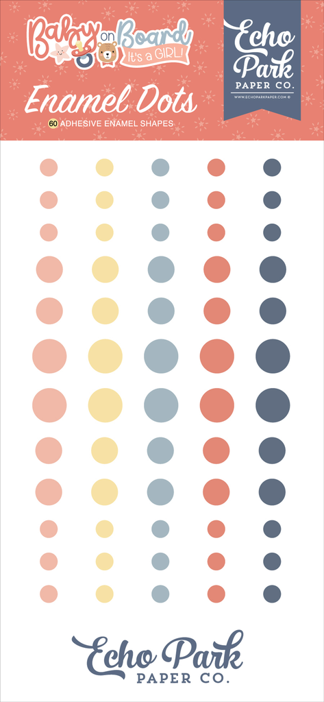 Baby On Board Girl - Echo Park - Enamel Dots