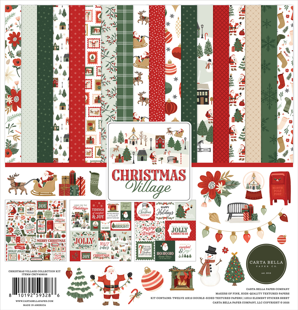 Christmas Village - Echo Park - Papeles Premium de Colección 12x12 in