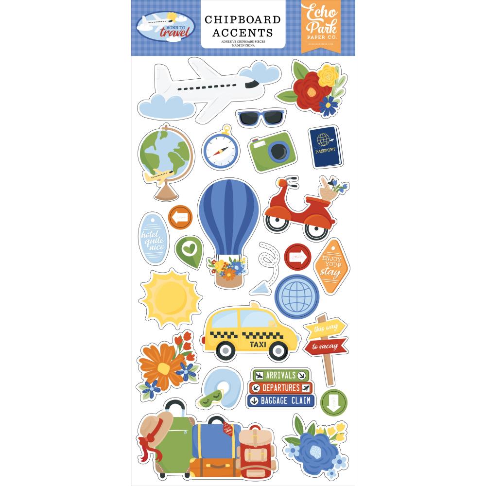 Born to - Echo Park -  Chipboard Accents