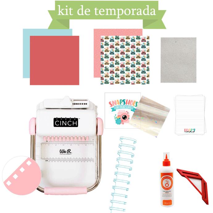 07 Encuadernadora Cinch Rosa - Kit de Temporada