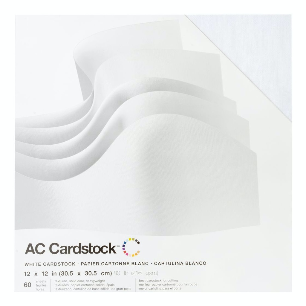 Block de Cartulina AC Cardstock Texturizadas 12X12 in Blancas.