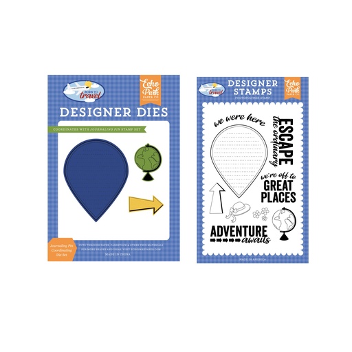 [BUB412047] Born to Travel - Echo Park - Duo Stamp Set & Dies-