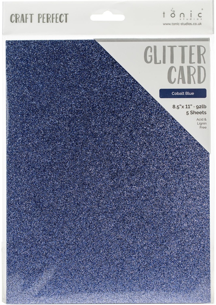 [569685] Craft Perfect Cartulina Glitter Azul de Cobalto 8,5 x 11 in.