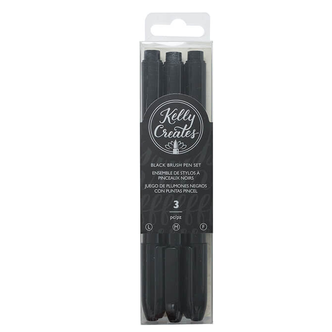 [304480] KC 3 Puntas Finas Negras para Lettering