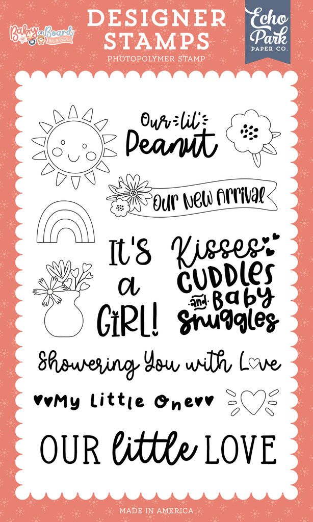 [BOG414045] Baby On Board Girl - Echo Park - Our Lil Peanut Stamp Set