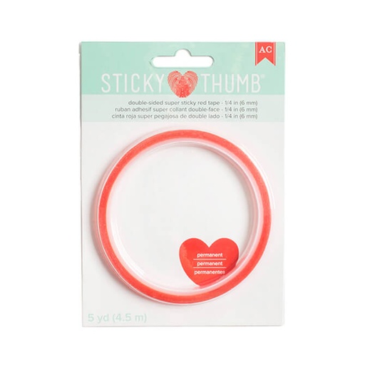 Sticky Thumb Cinta Doble Cara 1/4 pulgadas Adherencia Fuerte