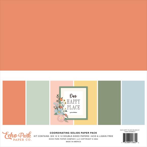Our Happy Place - Papeles Sólidos premium 12x12 Pulgadas