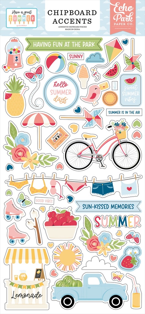 Have A Great Summer - Echo Park - Chipboard Accents 6x13 Pulgada