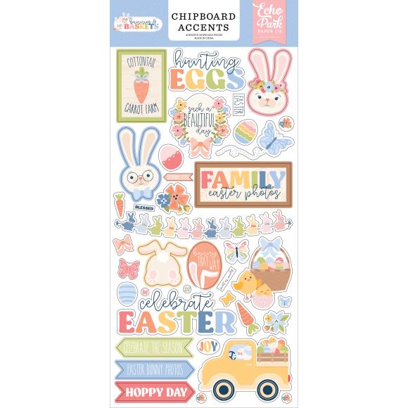 Bunnies and Baskets - Echo Park - Stickers Chipboard