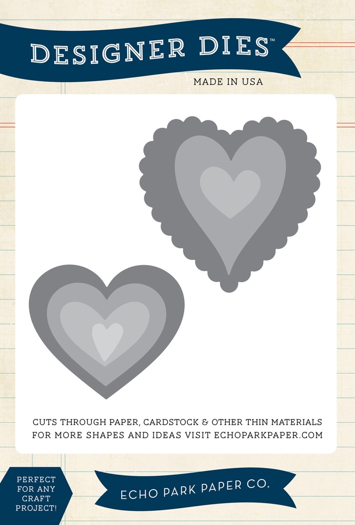 Troqueles - 2 Corazones con relieve