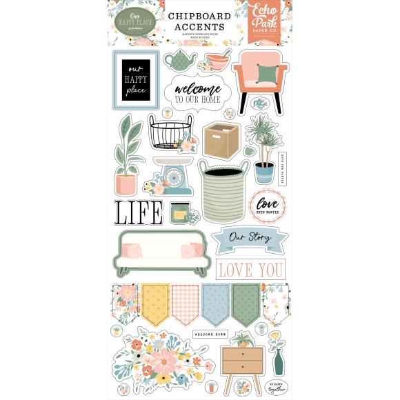 Our Happy Place - Stickers Chipboard