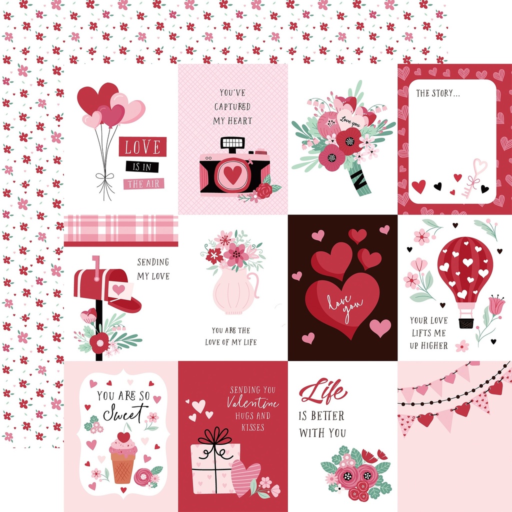 [716198] Cartulina Doble Cara - Valentines Day - Tarjetas de Journaling 3X4 Echo Park