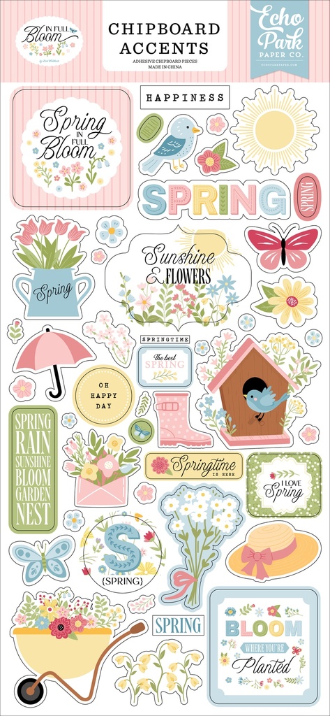 [IFB484021] In Full Bloom - Echo Park - Chipboard Accents