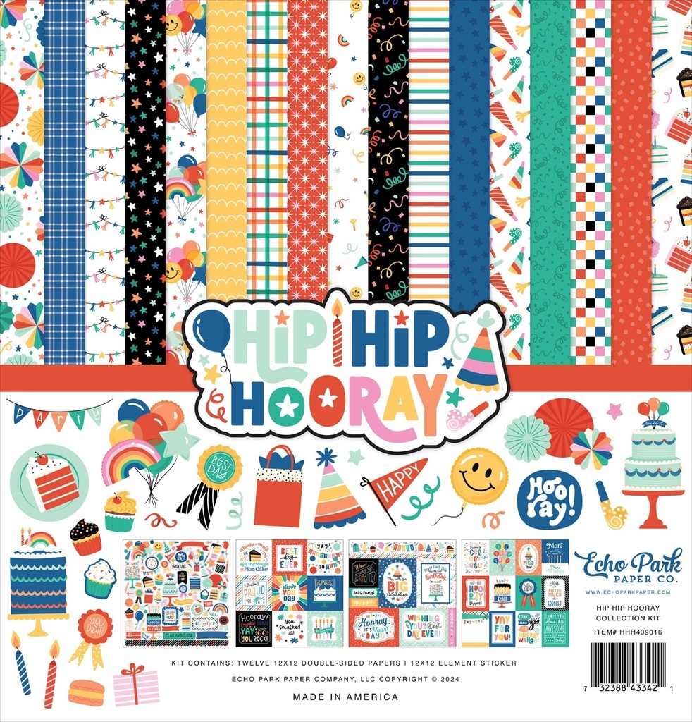 [HHH409016] Hip Hip Hooray - Echo Park - Papeles Premium de Coleccion 12x12in
