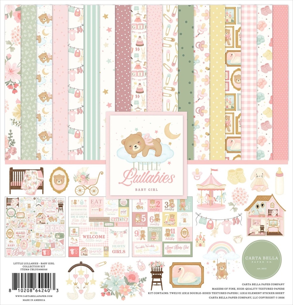 [CBLUG486016] Little Lullabies Baby Girl - Echo Park - Papeles Premium de Coleccion 12x12in