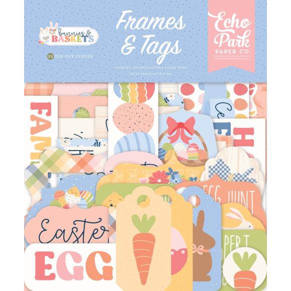 Bunnies and Baskets - Echo Park - Efémeras Frames & Tags