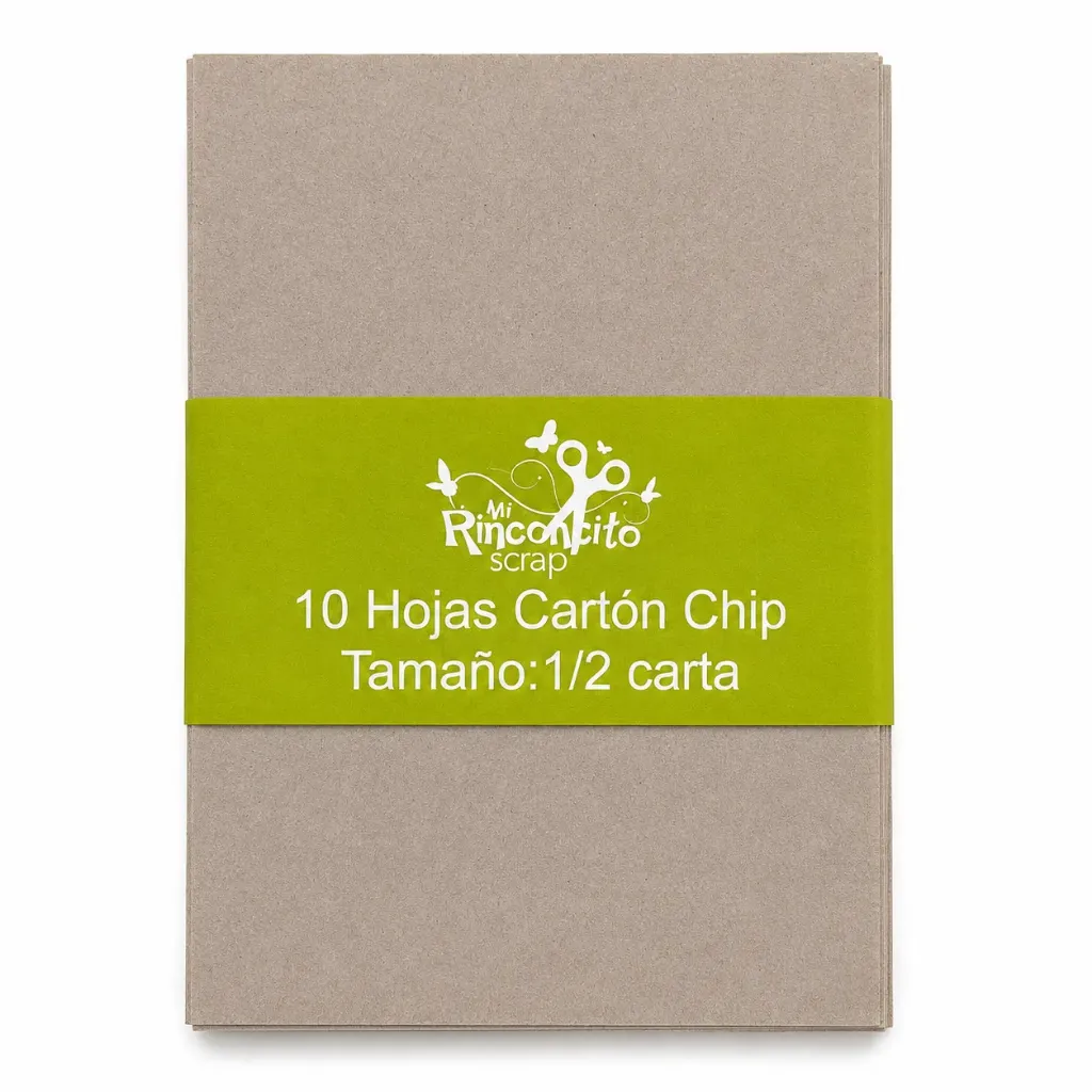 Paquete - Cartón Chip Media Carta (10 pliegos)