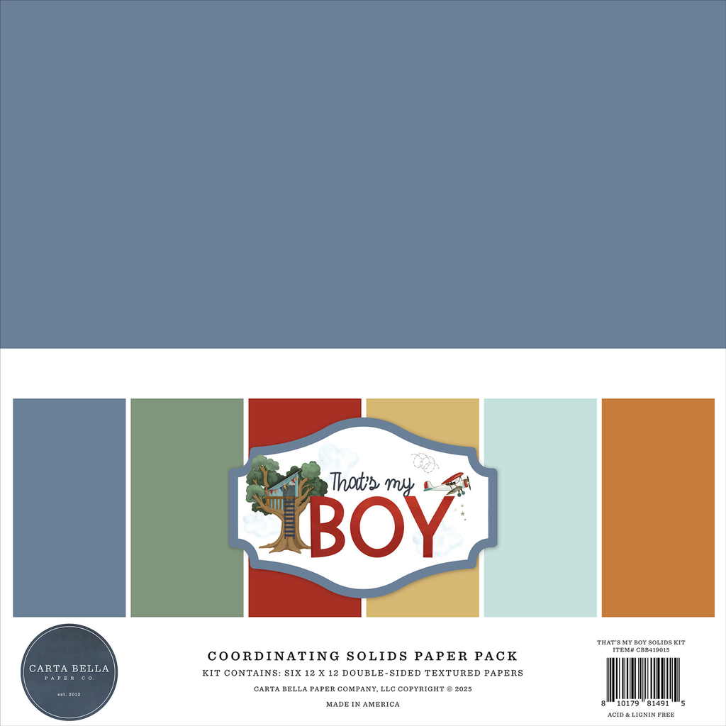 That's My Boy - Echo Park - Papeles Sólidos Premium 12x12 Pulgadas