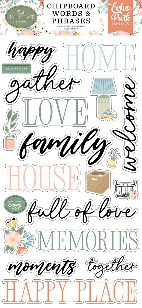 Our Happy Place - Stickers Chipboard