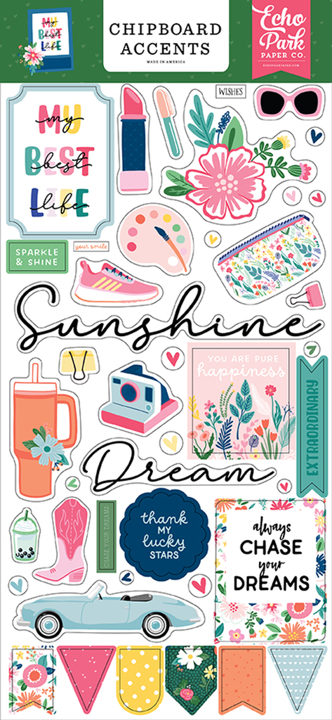 My Best Life - Echo Park - Chipboard Accents