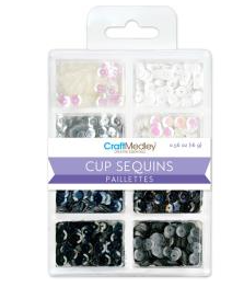 [049521] Lentejuelas Craft Medley™ Creative Essentials de 7 mm 0,56 oz Black & White Classic
