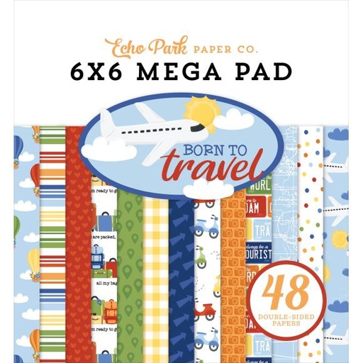 [BTT425031] Born to Travel - Echo Park - MEGA Papeles Premium de Colecion 6x6 in