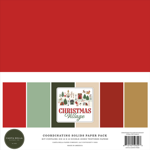 [CBCV458015] Christmas Village - Echo park - Papeles Premium Solidos 12x12