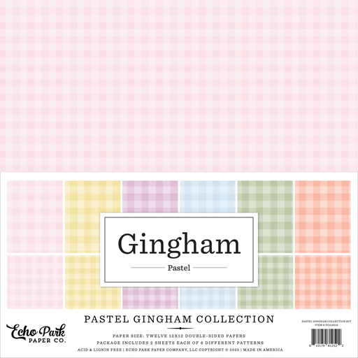 [PG416016] Pastel Gingham - Echo Park - Papeles de Colección Premium 12x12 Pulgadas