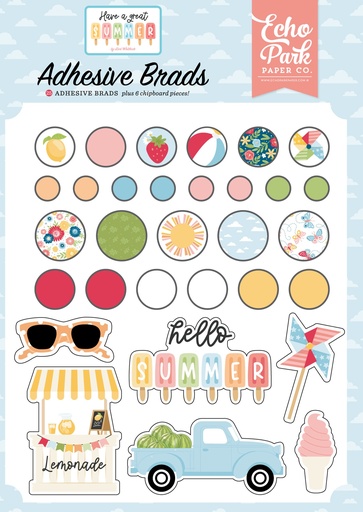 [HAGS424020] Have A Great Summer - Echo Park - Brads Adhesivos