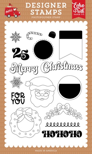 [SCD459043] Santa's Christmas Delivery - Echo Park - Merry Christmas Santa Stamp Set