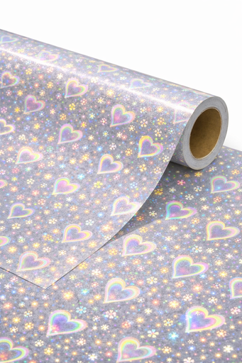 [3319] Laminante Adhesivo Holográfico Corazones