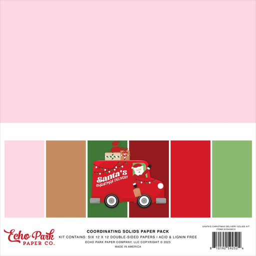 [HAGS424021] Santa's Christmas Delivery - Echo Park - Papeles Premium Solidos 12x12In