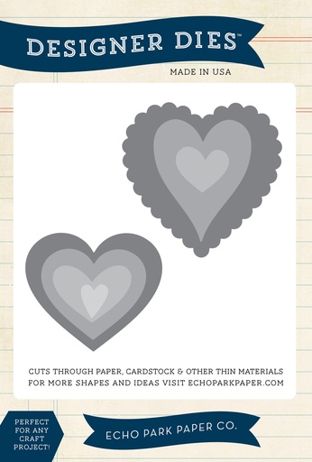 [EPPDIE43] Troqueles - 2 Corazones con relieve