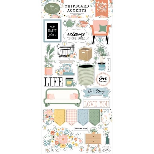 [OHP399021] Our Happy Place - Stickers Chipboard