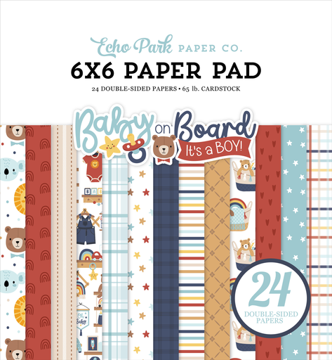 [BOB415023] Baby On Board Boy - Echo Park - Papeles Premium 6x6 pulgadas
