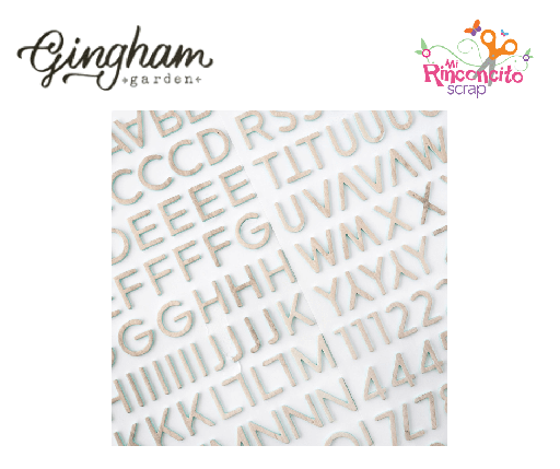 [34014015] Gingham Garden - Stickers con relieve ABC