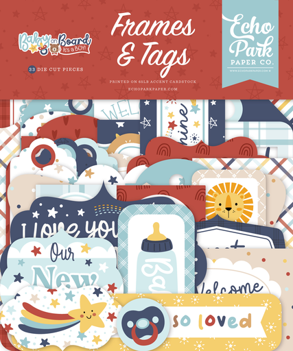 [BOB415025] Baby On Board Boy - Echo Park - Efémeras Frames & Tags