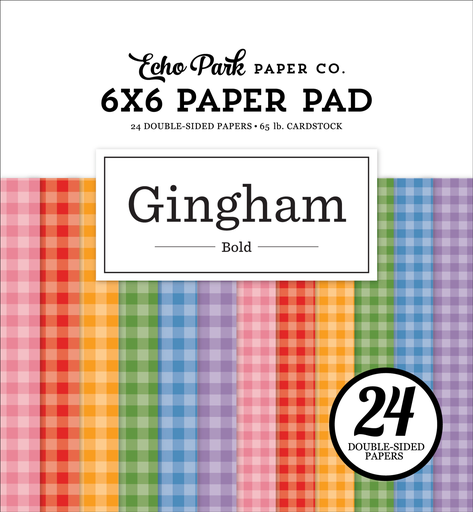 [BLG417023] Bold Gingham - Echo Park - Papeles Premium 6x6 Pulgadas